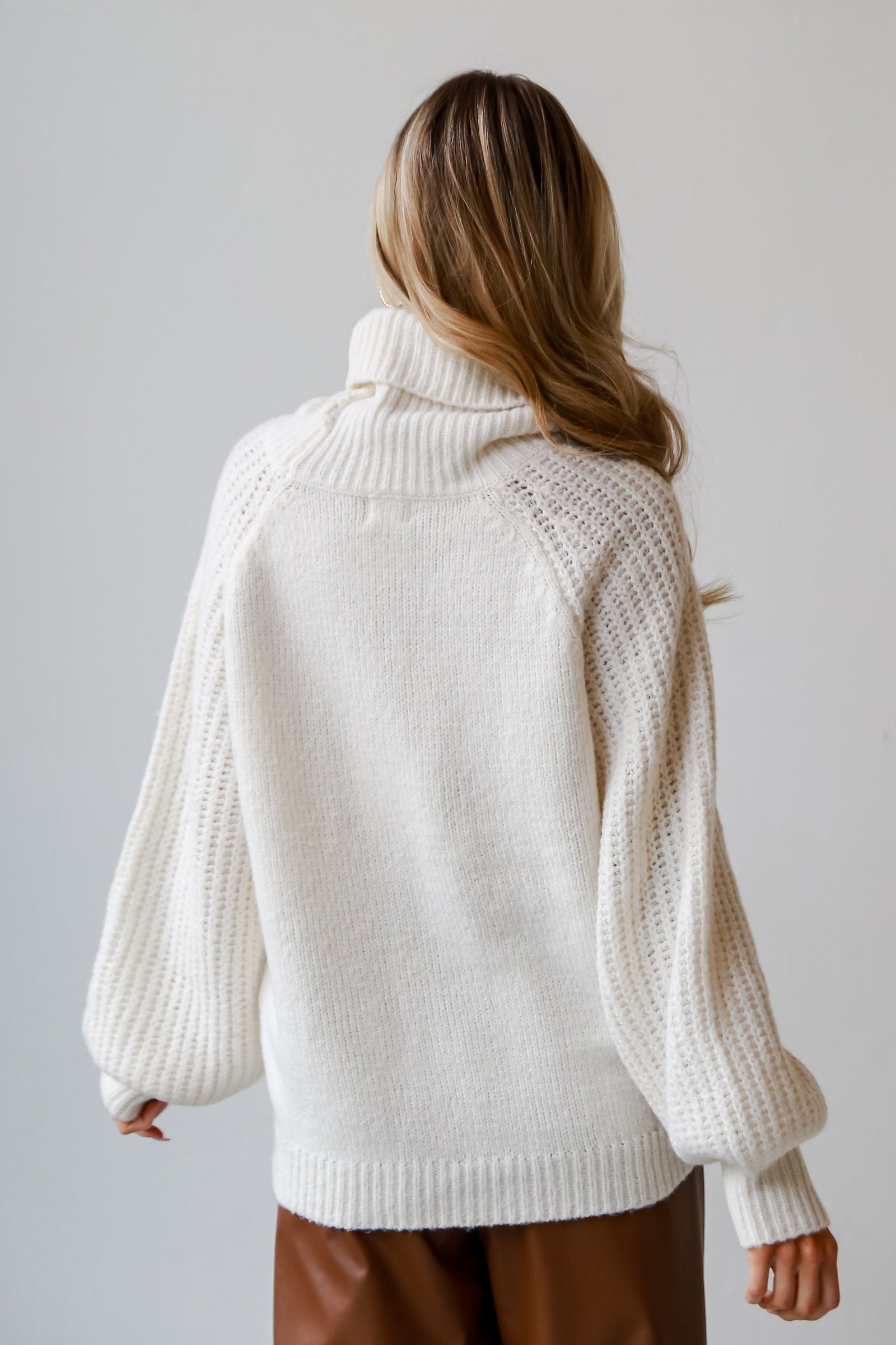 Endlessly Cozy Ivory Turtleneck Oversized Sweater