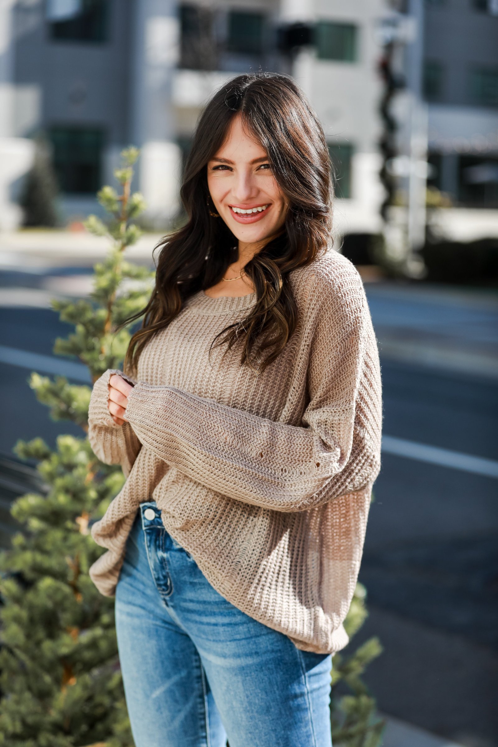 Definite Favorite Taupe Oversized Sweater